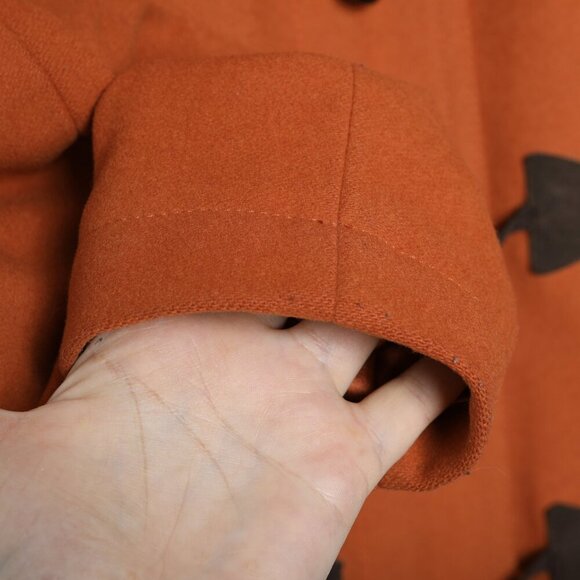 Gap Wool Blend Duffle Coat Winter Fall Peacoat Jacket Orange Brown Zipper Toggle - Picture 5 of 13